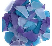 Sea Glass Craft - Beach Glass Craft - 11 Ounces Purple, Caribbean Blue and White Mix - Sea Glass Décor - Sea Glass Vase Filler - Sea Glass Crafting - Bag of Sea Glass - Craft Glass Vase Fillers Glass