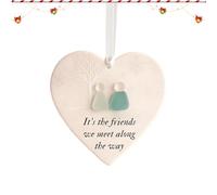 Sea Glass Decor,Ceramic Heart-Shaped Friendship Tree Ornament | Sea Glass Pendant for Women Daughter Best Friend Roommate Wedding Birthday Christmas Mothers Day