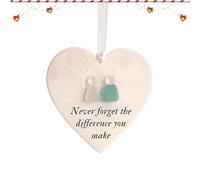 Sea Glass Decor | Ceramic Timeless Keepsake Heart Ornament | Ceramic Heart Ornament | Art Pendant Gift For Women Daughter Best Friend Sister | Mothers Day Birthday Wedding Christmas Home Decoration K