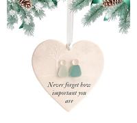 Sea Glass Decor - Sea Glass Friendship Decor | deep Mirror Art For Best Friends | Ceramic Timeless Keepsake Heart Ornament | Art Pendant For Women Daughter Sister Mothers Day Birthday Wedding Christ