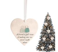 Sea Glass Decor - Sea Glass Friendship Decor | deep Mirror Art For Best Friends | Ceramic Timeless Keepsake Heart Ornament | Art Pendant For Women Daughter Sister Mothers Day Birthday Wedding Christ