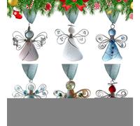 Sea Glass Decorations | 6 Pieces Angel Pendant | 2D Acrylic Hanging Ornaments for Christmas Tree for Workplace Bedroom Kitchen Entrance Apartment