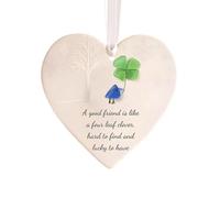 Sea Glass Decors Friendship Ornament,Heart Shaped Sea Glass Friendship Decors,Timeless Friendship Heart Inspirational Quotes,SeaGlass Art for Friend,Christmas Tree Hanging Ornaments (C)