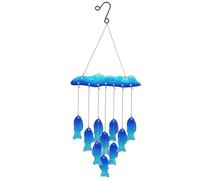 Sea Glass Fish Wind Chimes for Outside, Windchimes Outdoors Unique, Patio Beach Outdoor Home Garden Decor, Windchimes Outdoors, Memorial Garden Gifts