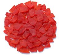 Sea Glass for Crafts - 14oz Red Frosted Seaglass Pieces - Vase Filler and Aquarium Ornament, DIY Craft Supplies for Art, Beach Weddings, and Home Decor