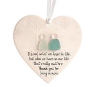 Sea Glass Friendship Decor - Acrylic, Everlasting Friendship Heart, Christmas Tree Hanging Ornament | Thank You Keepsake for Christmas Tree Best Friends & Family