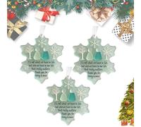 Sea Glass Friendship Decor, Its Not What We Have in Life But Who, 2D Acrylic Snowflake-Shaped Sea Glass Friendship Decor, Friendship Ornaments For Women, Christmas Tree Hanging Ornaments (3PC)