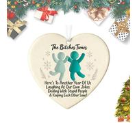 Sea Glass Friendship Decor Ornament, 2D Flat Acrylic Snowflake Christmas Tree Hanging Ornaments, Eternal Friendship Heart-Shaped Christmas Ornaments, Anniversary Souvenir Home Decor, for Friends (D)