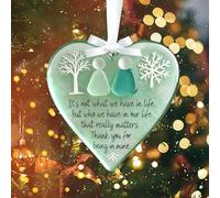 Sea Glass Friendship Decor Ornament, Christmas Tree Hanging Ornaments, 2D Flat Acrylic Snowflake Christmas Ornaments, Anniversary Graduation Keepsake, Seasonal Art Souvenir for Best Friends (D)