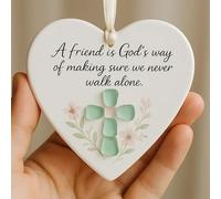 Sea Glass Friendship Decor Ornament, Snowflake-Shaped Sea Glass Friendship Decor, Its Not What We Have in Life But Who, Gift Christmas Tree Hanging Ornaments (I)