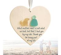 Sea Glass Friendship Decor Ornament, Snowflake-Shaped Sea Glass Friendship Decor, Its Not What We Have in Life But Who, Gift Christmas Tree Hanging Ornaments (F)