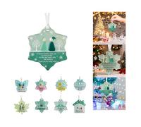 Sea Glass Friendship Ornaments, 2D Christmas Decorations, Christmas Tree Hanging Decor Winter,Keepsake Gift for Women, Timeless Art Glasses Pendant for Best Friend (A)