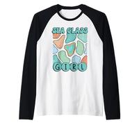 Sea Glass Gem Collector Girl Gemology Geology Gemstones Raglan Baseball Tee
