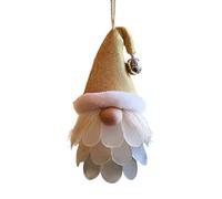 Sea Glass Gnome Ornament Handmade Art 3D Pendant Hanging For Xmas Party Holiday Ocean Lovers Oollectors Battery Garland with (C, 11.5 x 5cm)