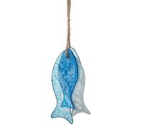 Sea Glass Hanging Fish Ornaments - Set of 3 for Christmas