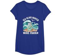 Sea Glass Hunter Wave Chaser Beach Collector Spirit T-Shirt, Girls, Royal Blue, X-Small