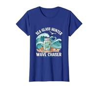 Sea Glass Hunter Wave Chaser Beach Collector Spirit T-Shirt, Women, Royal Blue, Medium