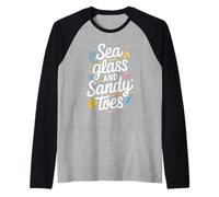 Sea Glass Hunters Collecting Ocean Treasures Beachcombing Raglan Baseball Tee