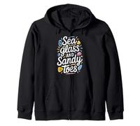 Sea Glass Hunters Collecting Ocean Treasures Beachcombing Zip Hoodie
