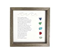 Sea Glass Poetic Colorful Stone Picture Frame, 2026 New Handmade Large Sea Glass Poem Art Framed, I Want to Age like SeaGlass Poem Framed Gift (Grey)