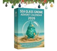 Sea Glass Style Countdown Calendar, Cute 2D Acrylic Pendant as Decoration, 2026 Gnome Christmas Countdown Calendar - For Car Rear View Mirror As Festive Year Decoration