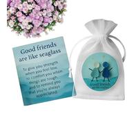 Sea Glass Style Friendship Keepsakes | Good Friends Are Like Sea Glass Keepsakes With Card,Home Art Souvenir Decoration for Boys Couples Women Family Men Teens Youth
