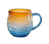 Sea Glass Sunset Mug, Resin Water Cup with Handle Sunset Sea Design, Blue Beach Theme Tea Cup, Seas Wave Mug, Colorful Inside Coffee Cups, Drinkware for Tea, Wine Coffee Lover