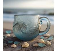 Sea Glass Wave Mug, 12 OZ Resin Oceans Wave Glass Mug Cup, Uniques Oceans Waves Texture Coffee Mugs Tea Cup Drinkware, Novelty Sea Theme Coffee Cups Milk Drinking Mugs, for Home Offices Desk Decor