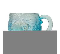 Sea Glass Wave Mug | 12Oz Textured Beach Theme Mug with Handle | Resin Sunset Sea Coffee Cup with Oceans Wave Texture | Seas Inspired Drinkware Gift for Tea Coffee Wine Ice Drink