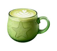 Sea Glass Wave Mug - Hand-Blown Breakfast Cup Beach Lover Tea Mug for Hot Coffee Juice Milk Drinks Living Room Office Restaurant Kitchen Hotel Teachers Students Collectors Artists