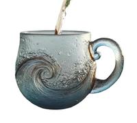 Sea Glass Wave Mug, Wave Design 300ml Water Cup | Beach Theme Mugs, Coffee Mug with Handle for Beach House Wine Office Home Adults Women Men Kids