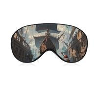 Sea-Going Pirate Blackout Sleep Eye Mask, Ventilated Fabric, Adjustable Wearing Style, Zero Pressure Sleeping Mask Soft Skin Friendly Eyeshade for Women Men