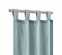 Sea Green Curtains 45 Inch Length for Kitchen Door 2 Panels Tab Top Soft Linen Blend Semi Sheer Coastal Beach Themed Short Summer Seafoam Curtains for Bathroom Small Windows 52x45 Long Teal Grey Aqua