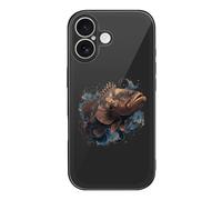 Sea Grouper Fish Swimming Phone Case Compatible with iPhone 17 Air Pro Max Glass Protective Cover with Hanging Hole