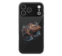 Sea Grouper Fish Swimming Phone Case Compatible with iPhone 17 Air Pro Max Glass Protective Cover with Hanging Hole