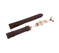 SEA-GULL 22mm Watch Original Strap Push Button Hidden Clasp Leather Strap Watch Accessories with Tools (Brown-Gold)