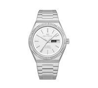 SEA-GULL Automatic Watch for Men - Mechanical Wristwatch with Cloud Thunder Guilloche Dial, Dual Calendar, Stainless Steel, Sapphire Crystal, 38mm,1075A (White)