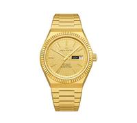 SEA-GULL Automatic Watch for Men - Mechanical Wristwatch with Cloud Thunder Guilloche Dial, Dual Calendar, Stainless Steel, Sapphire Crystal, 38mm,1075A (Gold)