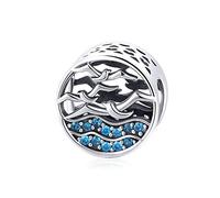 Sea Gull Charm 925 Sterling Silver Cat Charm Dog Charm Camel Charm Rabbit Charm Dolphin Charm Butterfly Charm for Pandora Charm Bracelet (Sea Gull)
