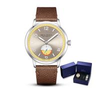 SEA-GULL Men’s Automatic Mechanical Wristwatch with Seconds Sub-dial,6161 | Bauhaus Watch for men,40mm,Leather Strap,50M Water-resistant,Synthetic Sapphire Crystal,Champagne Dial,Lumed Hands