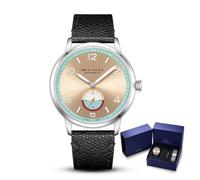 SEA-GULL Men’s Automatic Mechanical Wristwatch with Seconds Sub-dial,6161 | Bauhaus Watch for men,40mm,Leather Strap,50M Water-resistant,Synthetic Sapphire Crystal,Champagne Dial,Lumed Hands