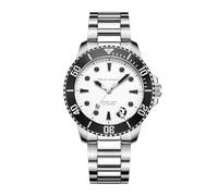 SEA-GULL Men's Automatic Dive Watch - 200M Water Resistant Mechanical Watch, Sapphire Crystal, 316L Stainless Steel Bracelet, 6203 (White)