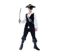 SEA HARE Boy's Deluxe Cool Black Pirate Fancy Dress Costume (14-16years)