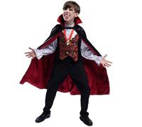 SEA HARE Boy's Halloween Gothic Vampire Fancy Dress Costume (M:7-9Years)