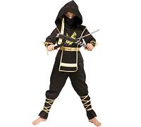 SEA HARE Children Black Ninja Power Samurai Warrior Costume (S :4-6 Years)