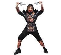 SEA HARE Children Cool Ninja Power Samurai Warrior Costume (L：10-12years)