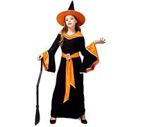 SEA HARE Halloween Girl's Glamour Witch Dress (Organge, L :10-12 Years)