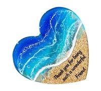 Sea Heart Decor - 2 Inch Stone, Memorial Keepsake Charm | Coastal Symbol Ornament for Meditation Workplace Student Favor Party Valentine Crafts Teacher Her Collection Women Art Zen