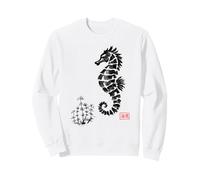 sea horse Japanese ink art Sweatshirt