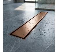 Sea-Horse Linear Shower Drain Brushed Copper 80Cm Stainless Steel Wet Room Floor Channel